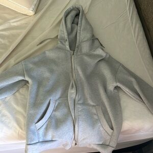 Grey zip up hoodie